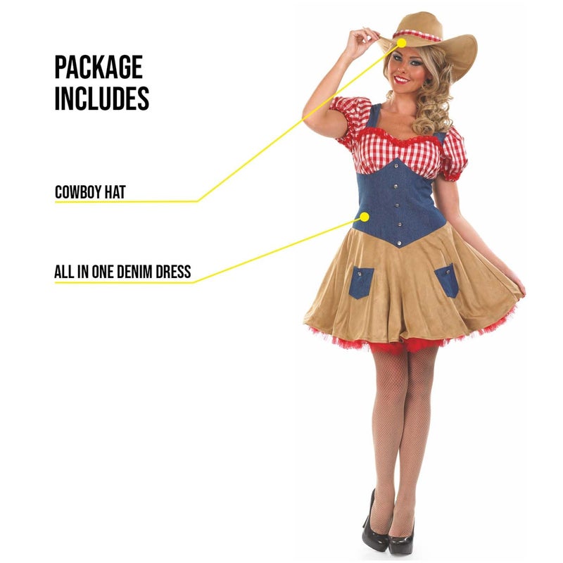 fun shack Cowgirl Costume for Women, Western Outfit, Cowgirl Attire, Country Style Costume, Small - Image 3